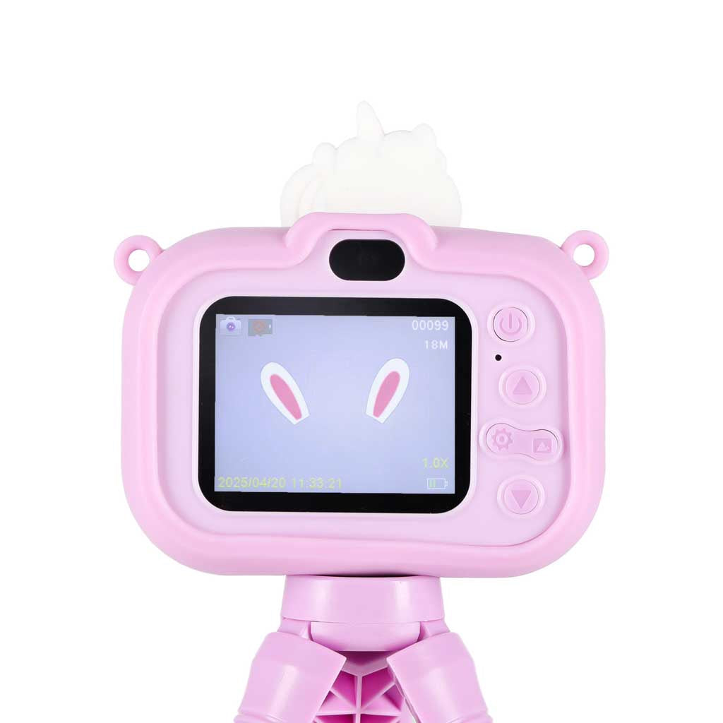 Kids Digital Camera, Unicorn Tripod, 1080P, Purple