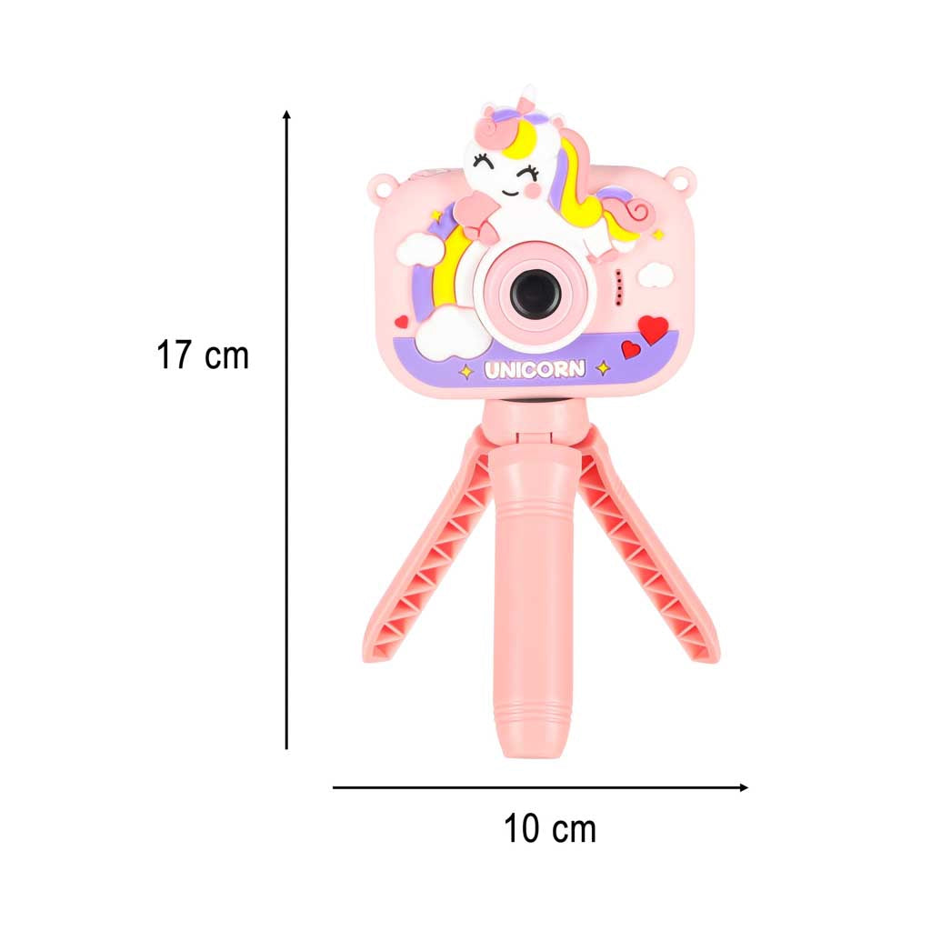 Kids Digital Camera, Unicorn, Tripod, Dual Lens 1080P