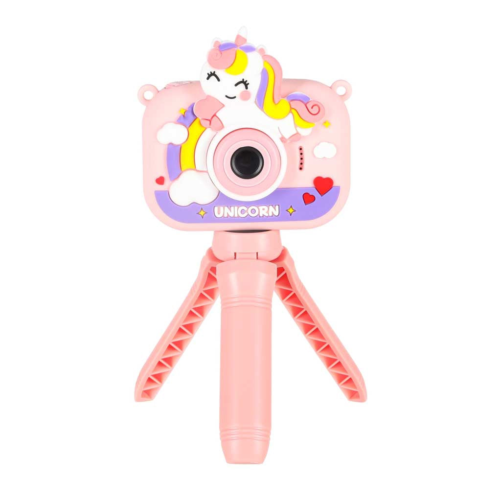 Kids Digital Camera, Unicorn, Tripod, Dual Lens 1080P