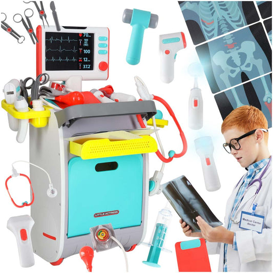 Kids Doctor Playset, Interactive Medical Station, Lights Sounds