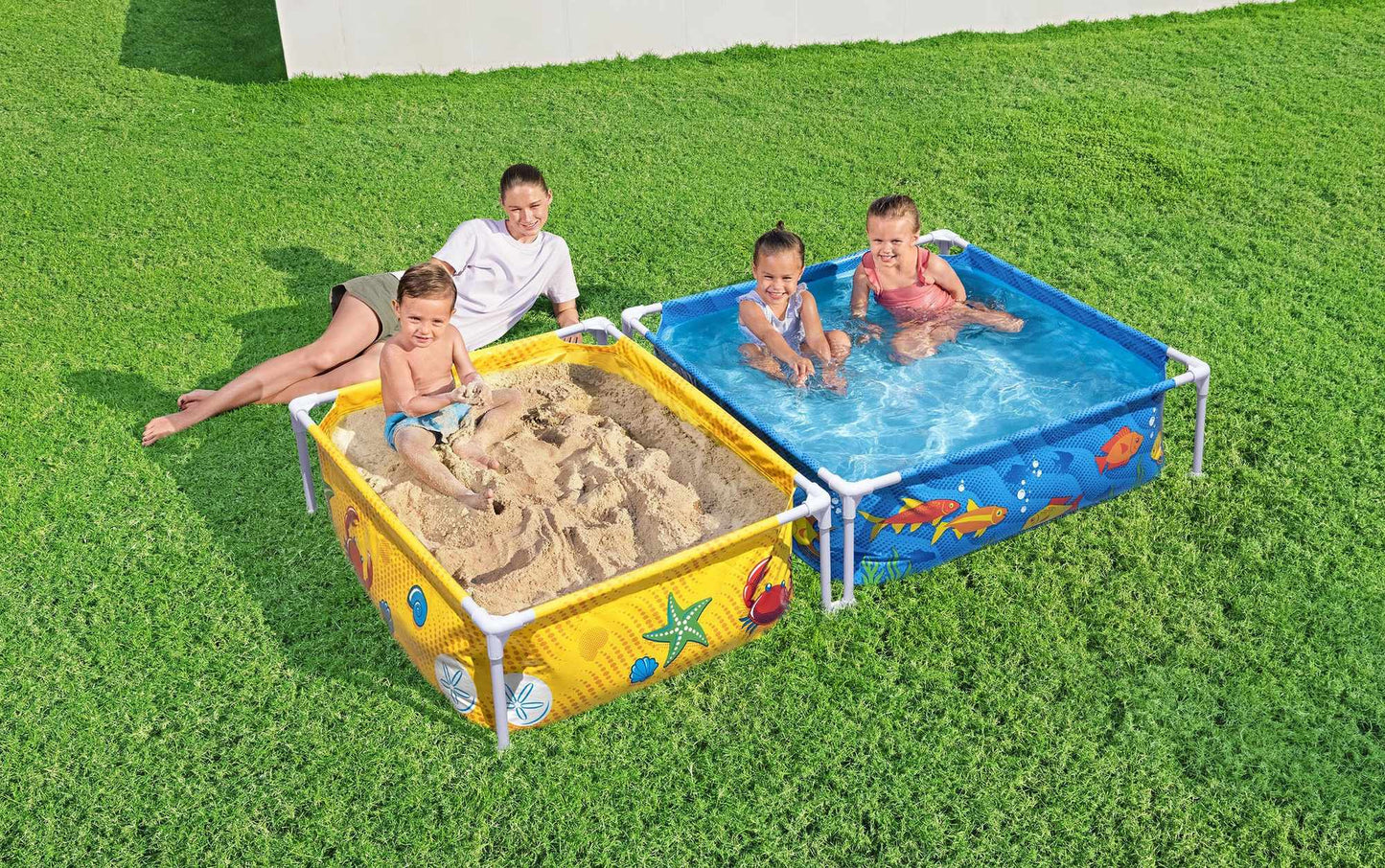 Kids Frame Pool & Sandpit, 213x122x30.5 cm, Easy Setup