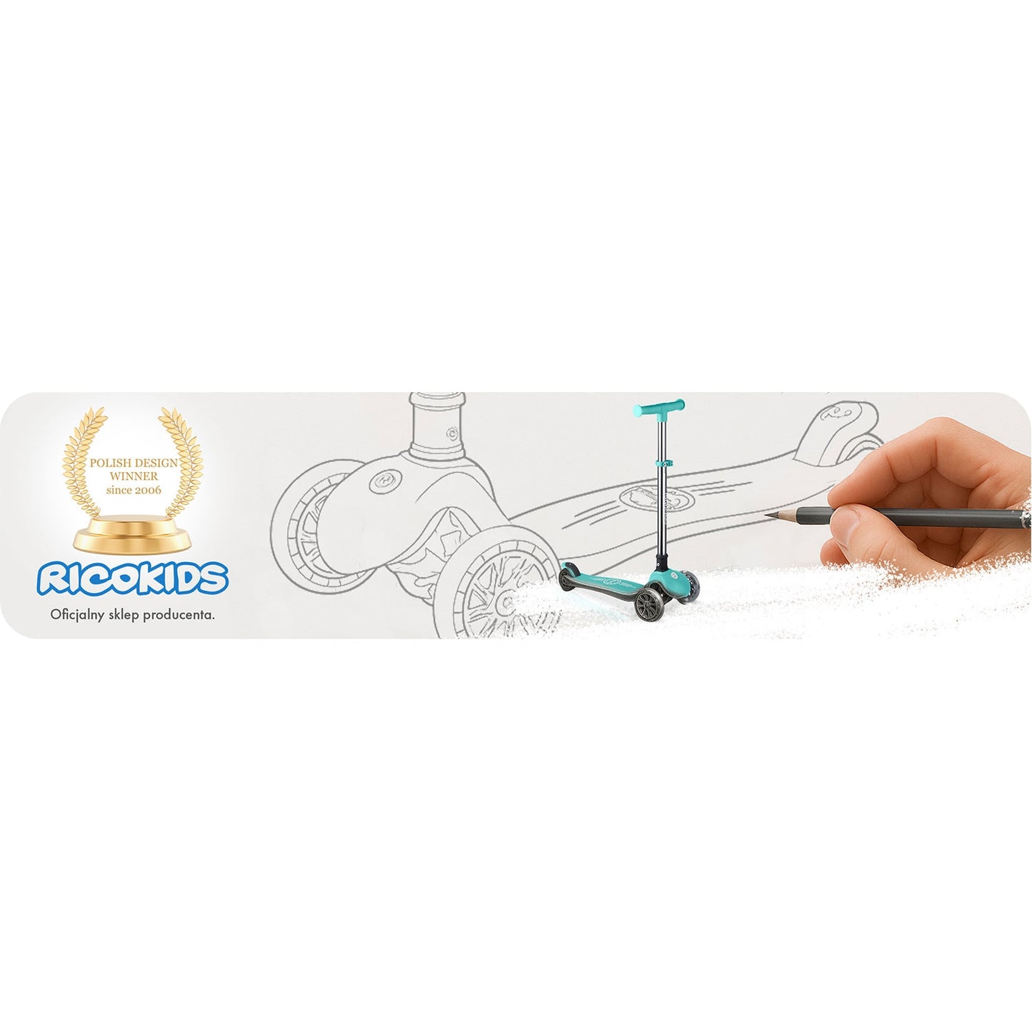 Kids' Glow-in-the-Dark 3-Wheel Balance Scooter, Turquoise