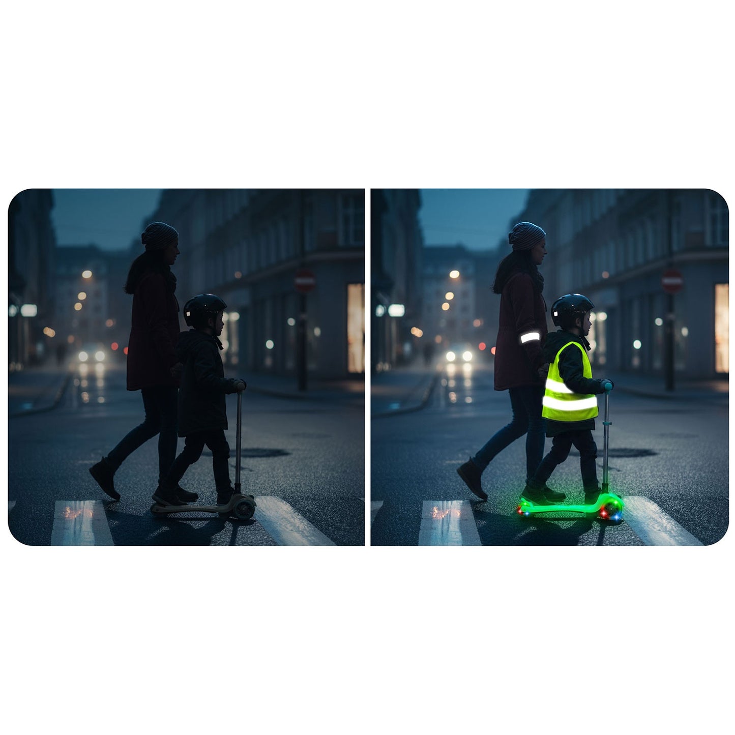 Kids' Glow-in-the-Dark 3-Wheel Balance Scooter, Turquoise
