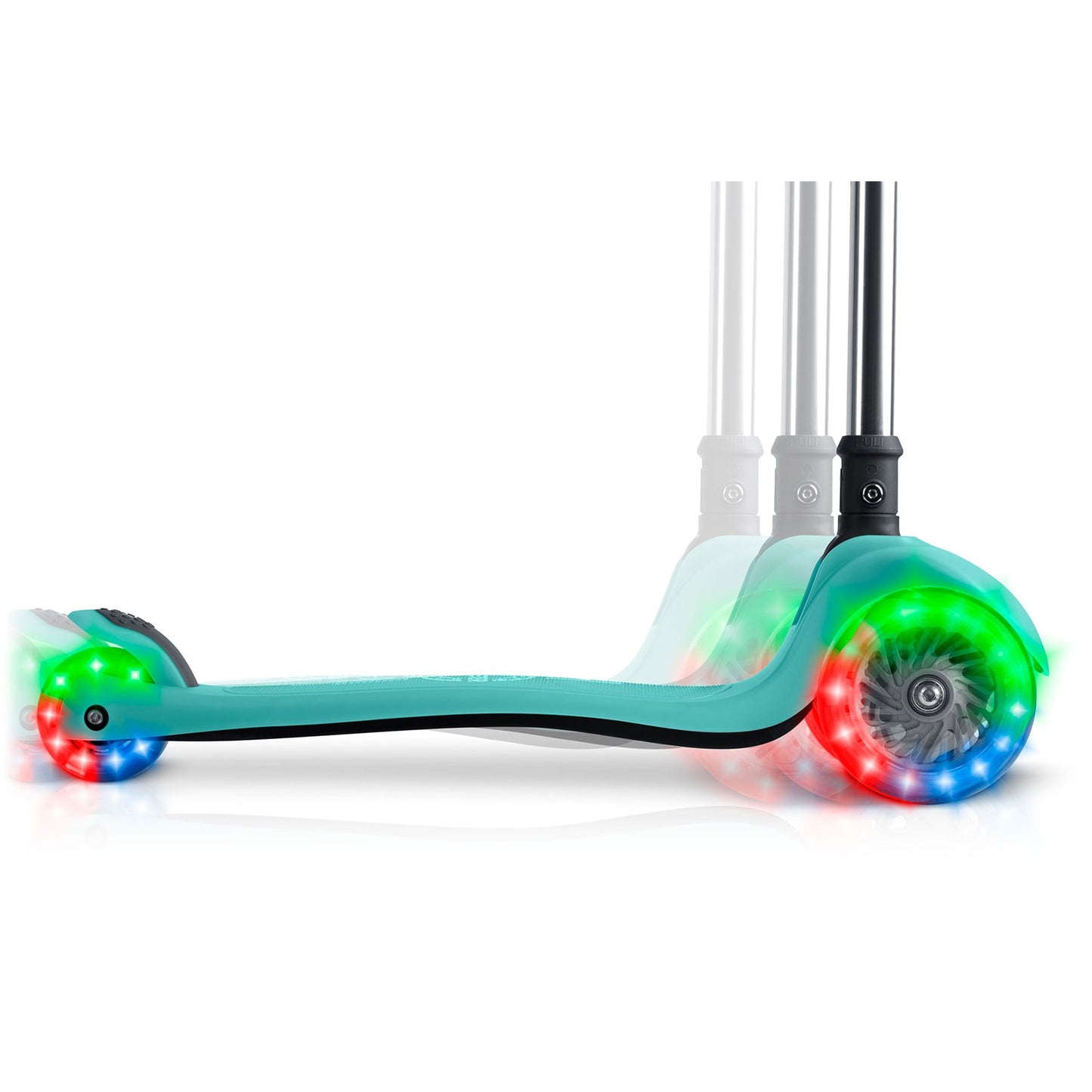 Kids' Glow-in-the-Dark 3-Wheel Balance Scooter, Turquoise