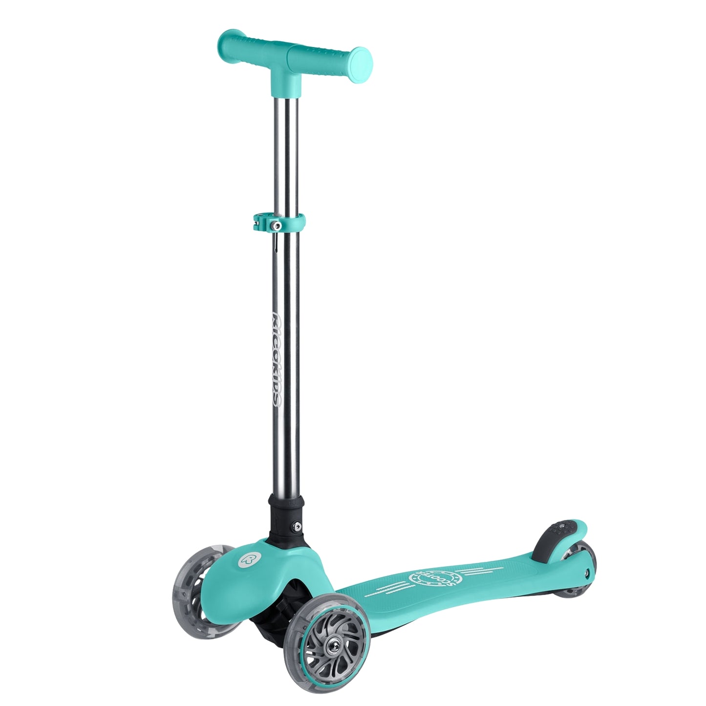 Kids' Glow-in-the-Dark 3-Wheel Balance Scooter, Turquoise