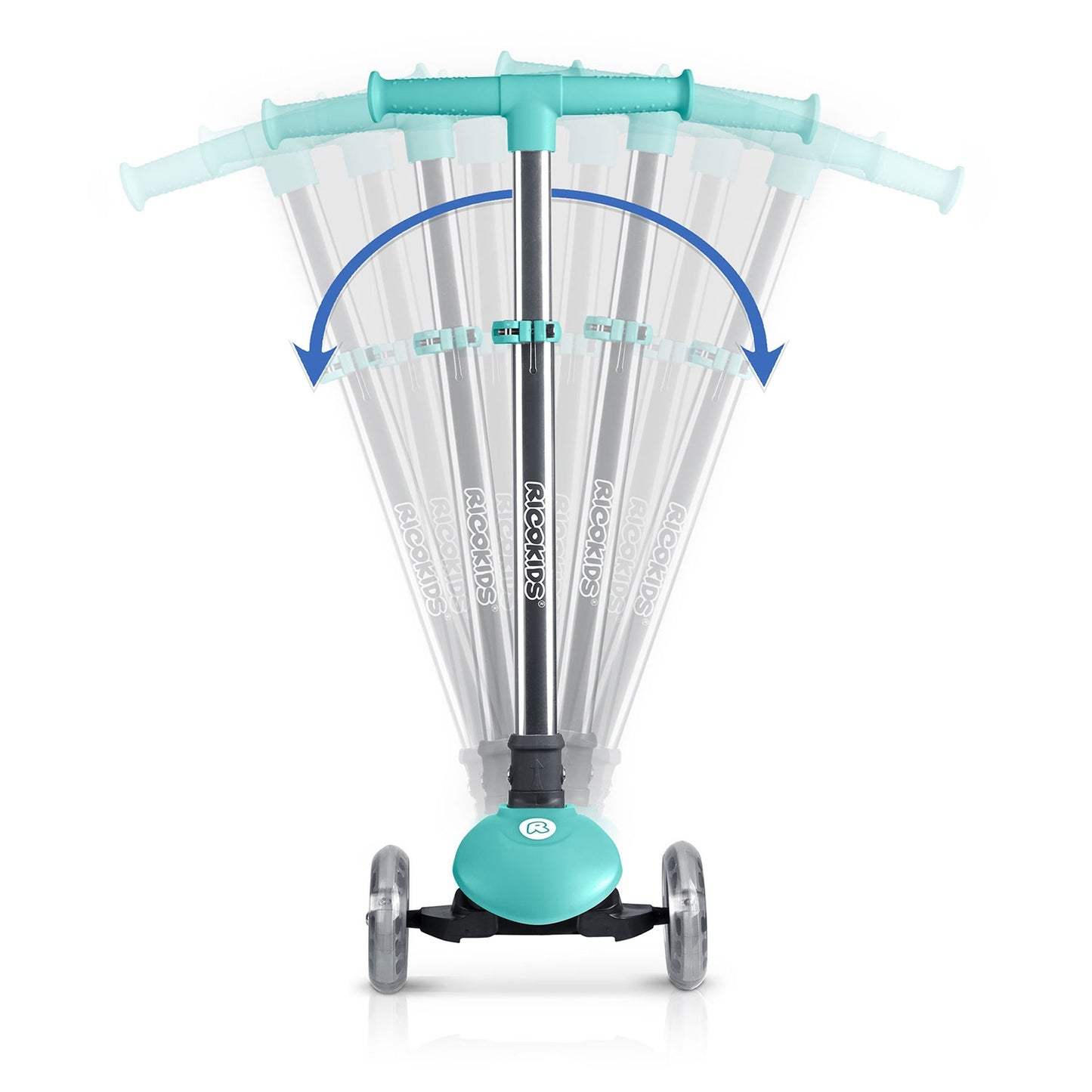 Kids' Glow-in-the-Dark 3-Wheel Balance Scooter, Turquoise