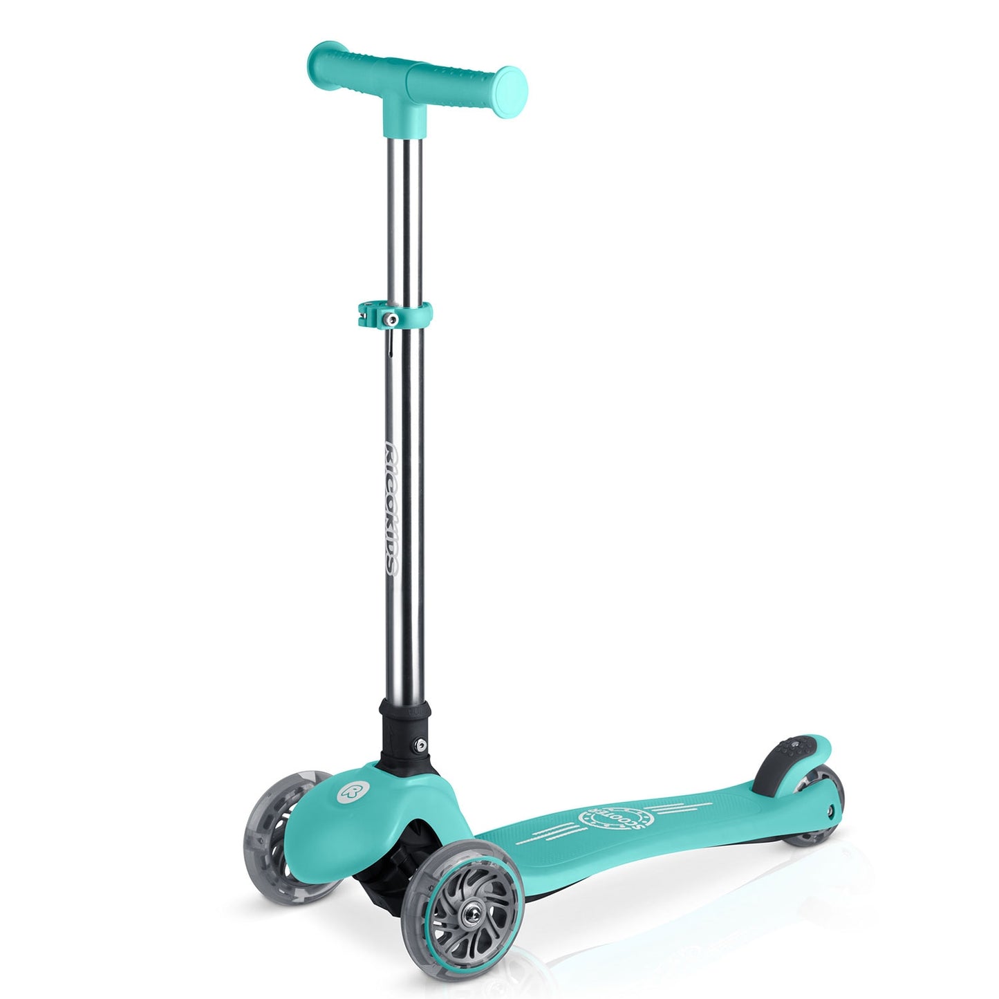 Kids' Glow-in-the-Dark 3-Wheel Balance Scooter, Turquoise