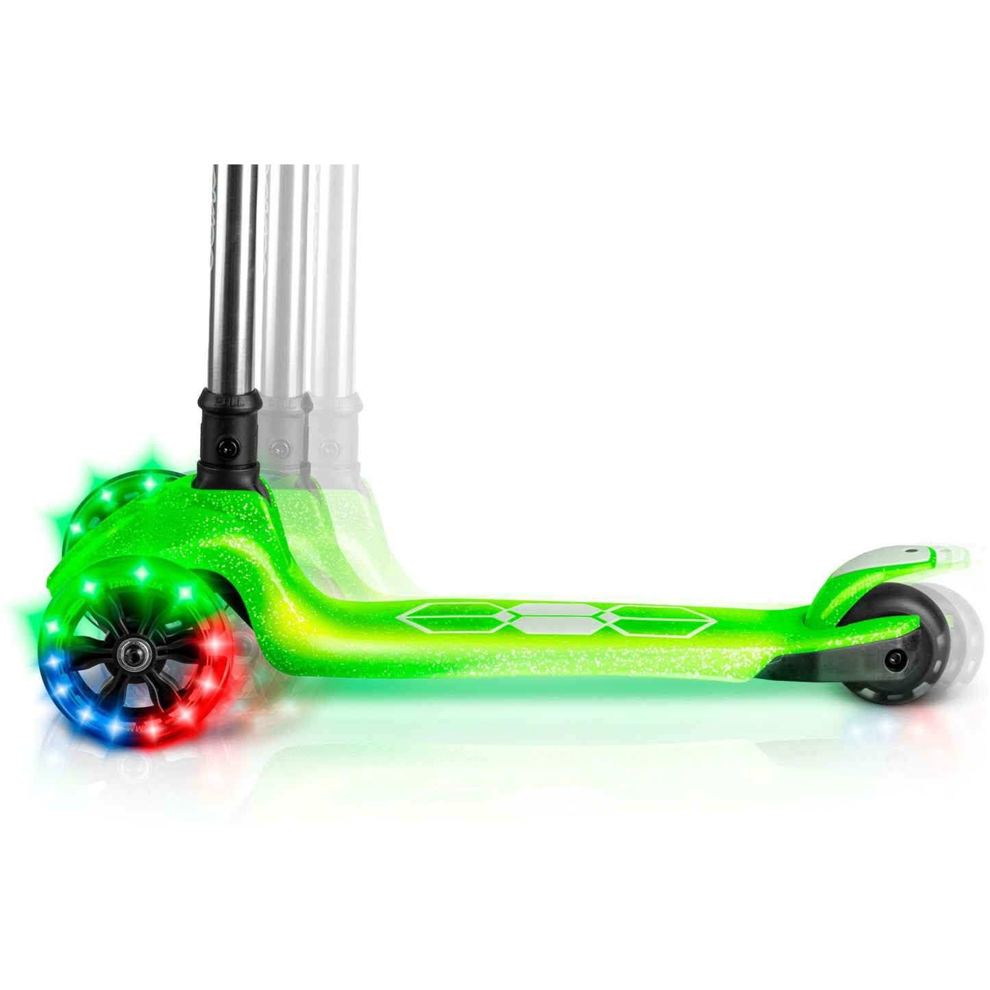 Kids' Green LED Light-Up 3-Wheel Balance Scooter