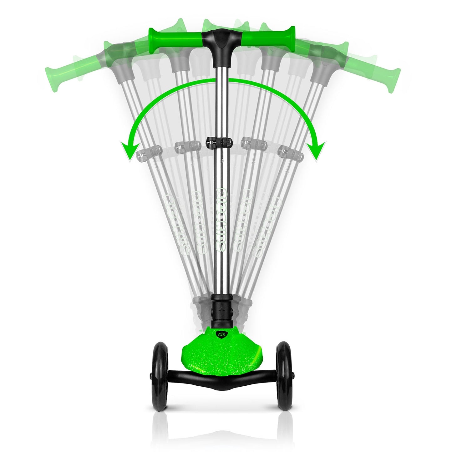 Kids' Green LED Light-Up 3-Wheel Balance Scooter