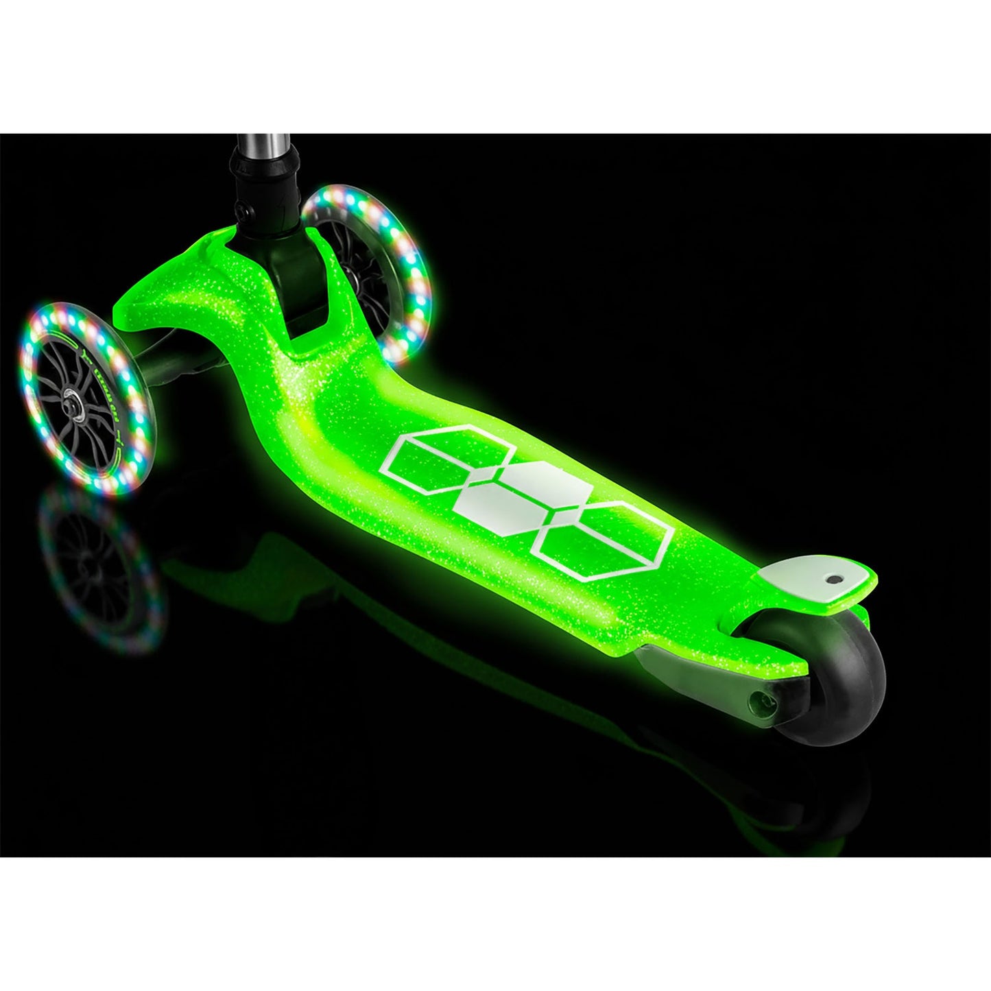 Kids' Green LED Light-Up 3-Wheel Balance Scooter