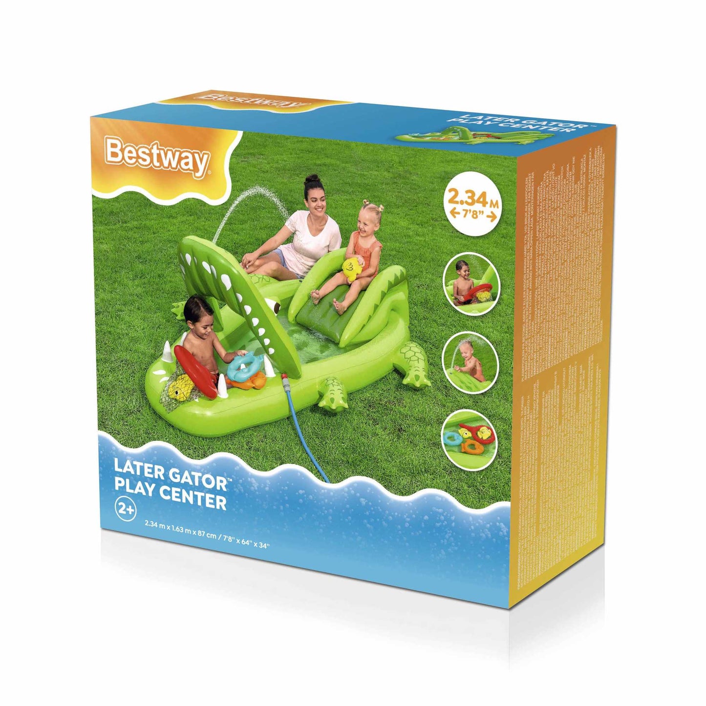 Kids Inflatable Gator Play Center with Slide and Pool
