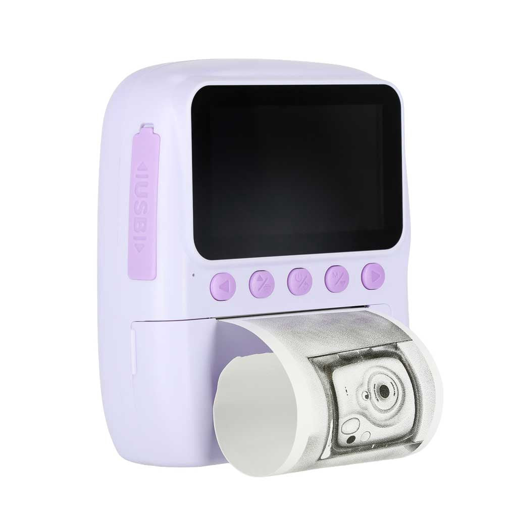 Kids Instant Print Camera, 16x Zoom, Markers, Purple