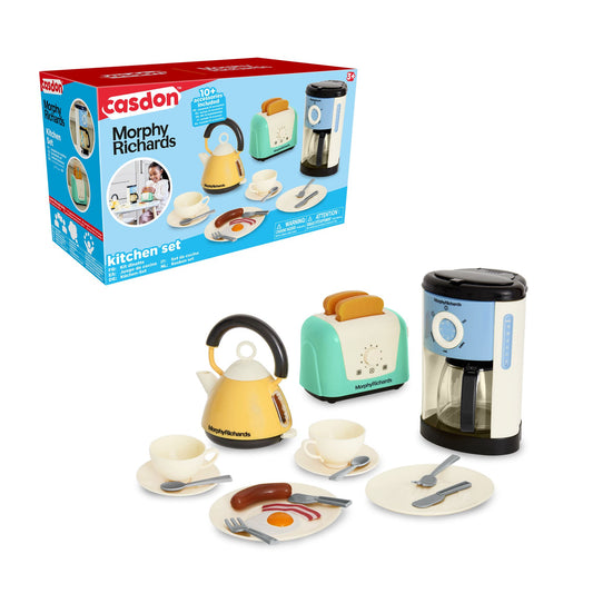 Kids Kitchen Playset with Kettle, Toaster, Coffee Maker