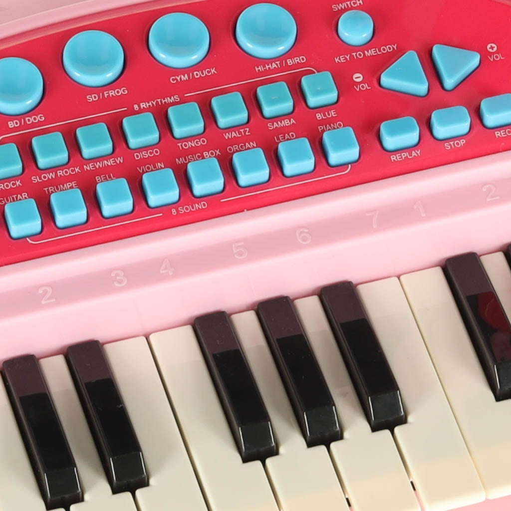 Kids Piano Keyboard, 37 Keys, Microphone & Tripod, Pink