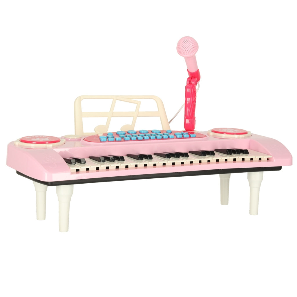 Kids Piano Keyboard, 37 Keys, Microphone & Tripod, Pink