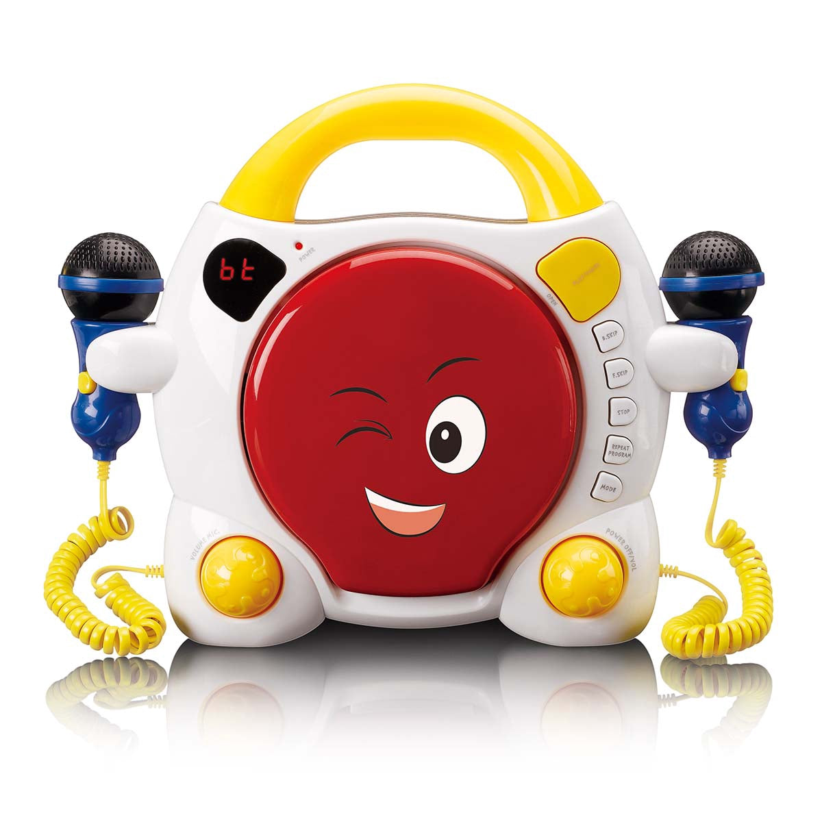 Kids Portable Bluetooth CD Player with 2 Mics & Antishock