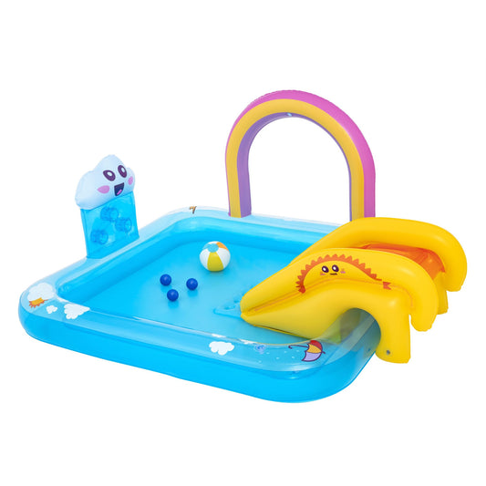Kids Rainbow Play Center with Slide and Sprinkler