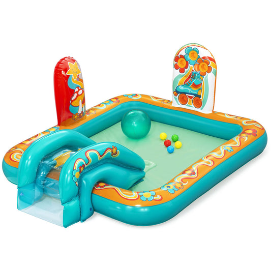 Kids Retro Play Center with Slide and Water Sprayer