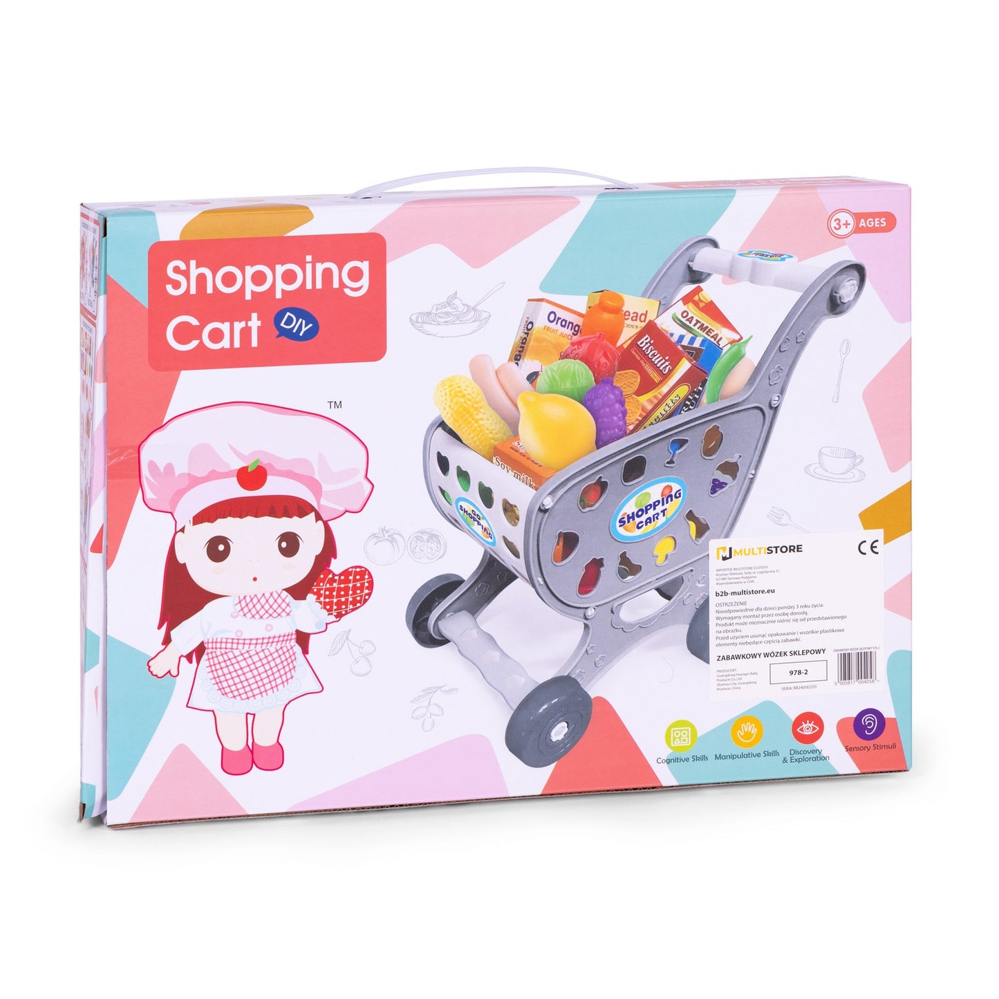 Kids Shopping Cart with 18 Accessories – Ages 3+