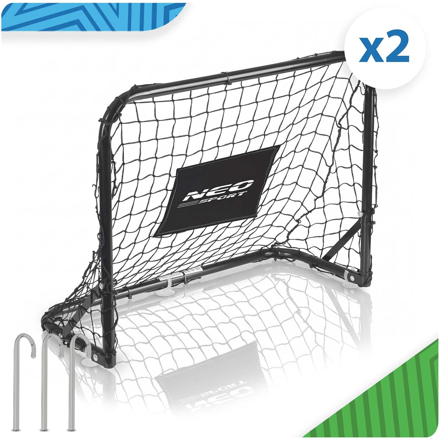 Kids Soccer Goal Set with Ball & Pump, 60x45x25 cm, 2 Pack