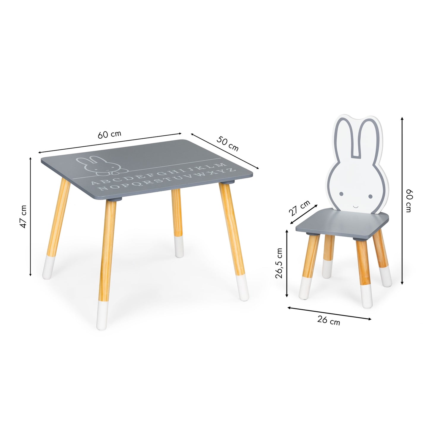 Kids Table and 2 Chairs Set – Wooden Furniture