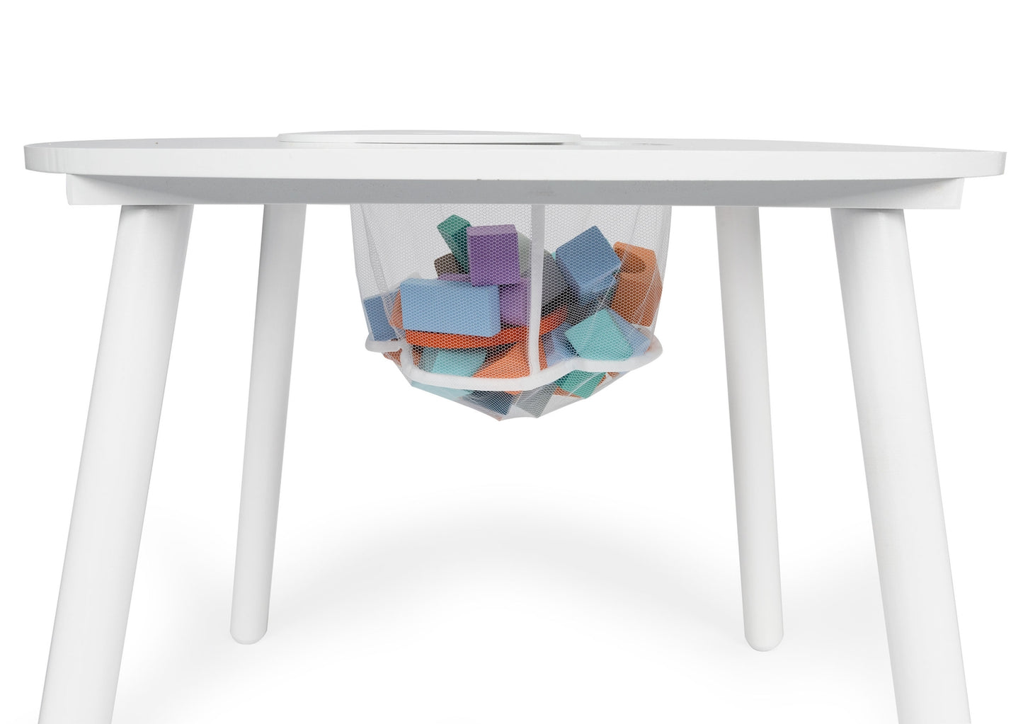 Kids Table and 2 Chairs Set with Pine Legs, White