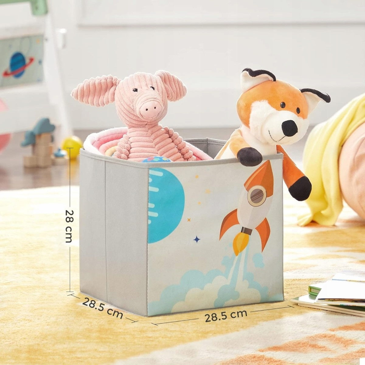 Kids Toy Storage Shelf – 5 Shelves, 2 Boxes, Book Slots
