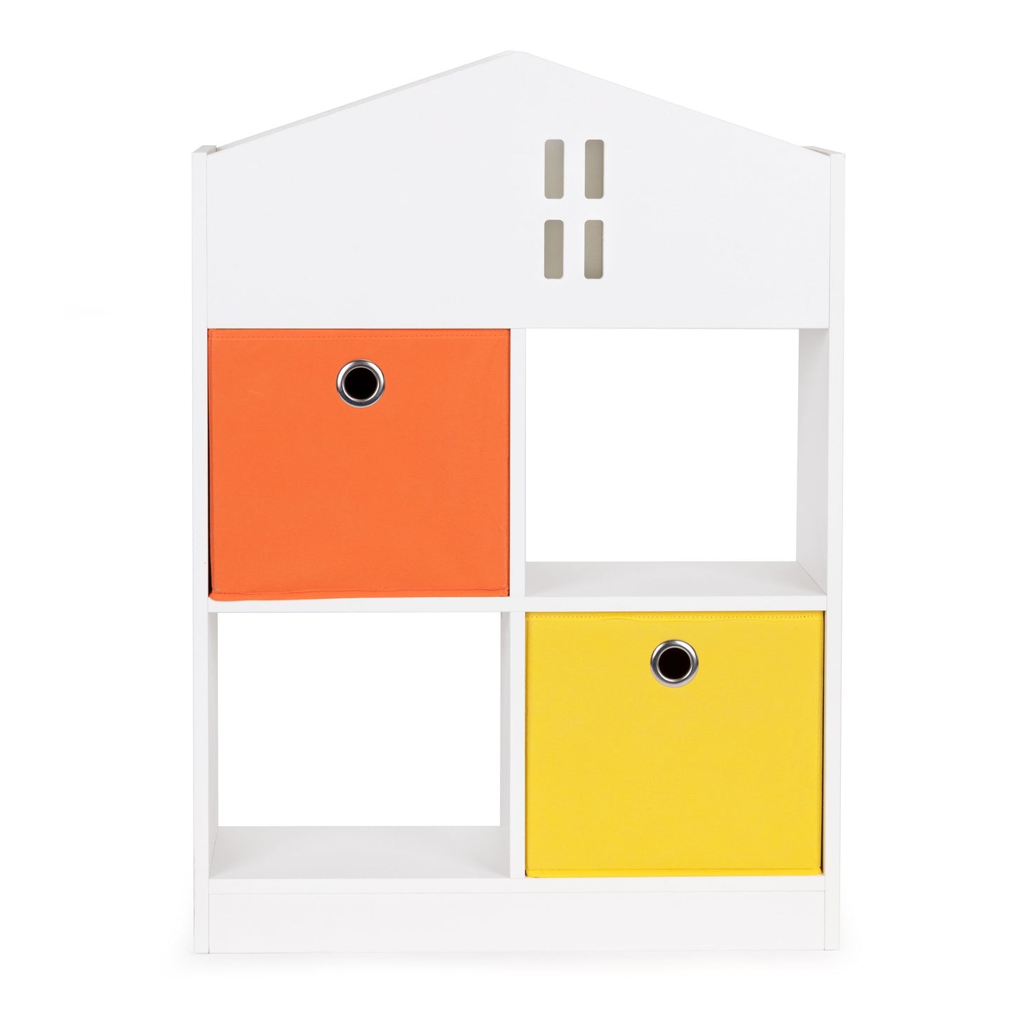Kids Wooden Dollhouse Bookshelf with Bins and Shelves