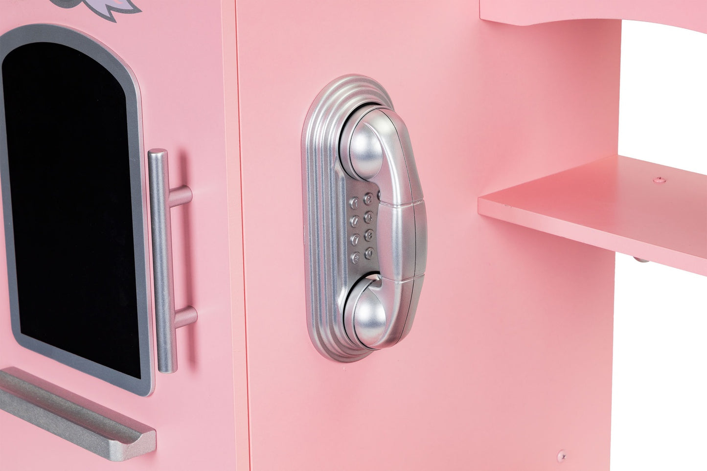 Kids Wooden Play Kitchen with Sound Effects, Pink