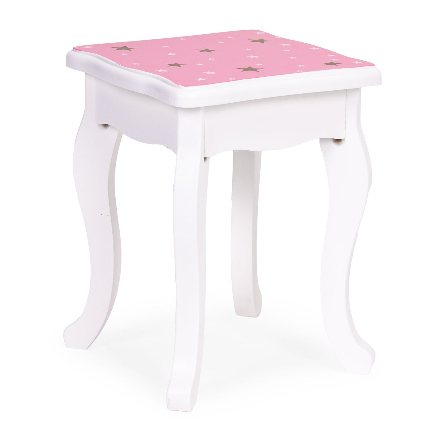Kids' Wooden Vanity Table with Triple Mirror & Stool