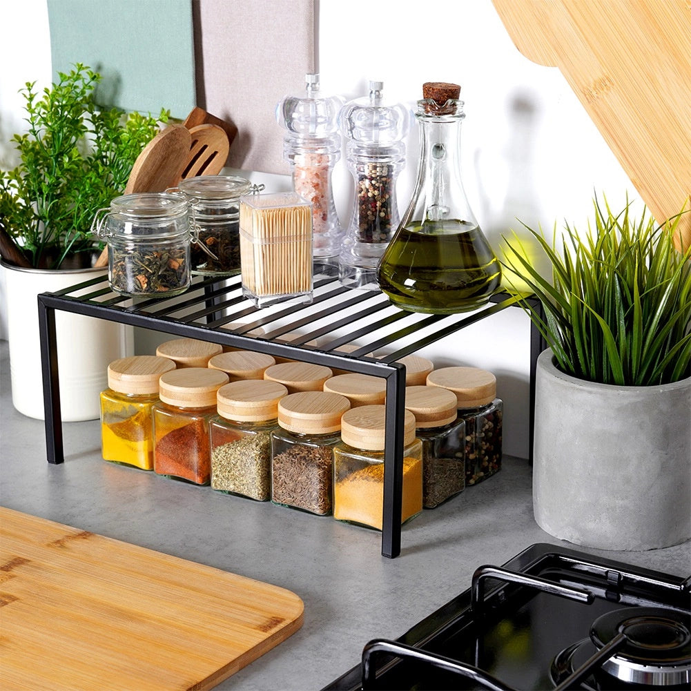 Kitchen Shelf, Black Metal 33x21x14 cm
