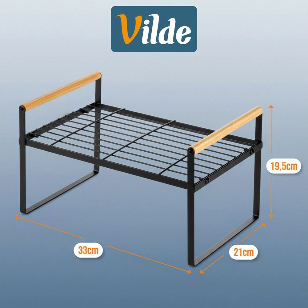 Kitchen Shelf, Black Metal, 33x21x19.5 cm
