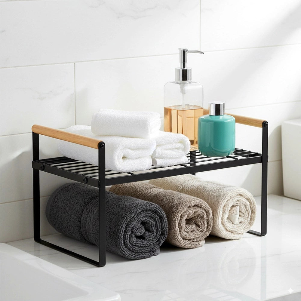 Kitchen Shelf, Black Metal, 33x21x19.5 cm