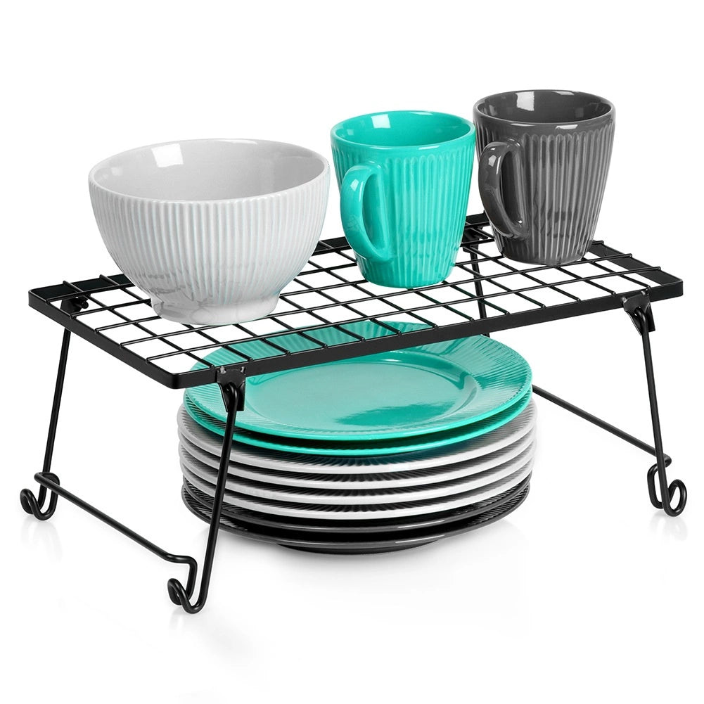 Kitchen Shelf Organizer, Black Metal, 36x22x15 cm