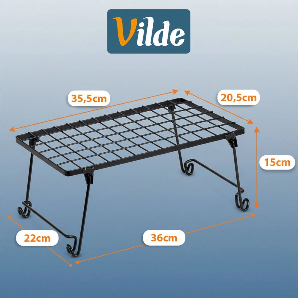 Kitchen Shelf Organizer, Black Metal, 36x22x15 cm