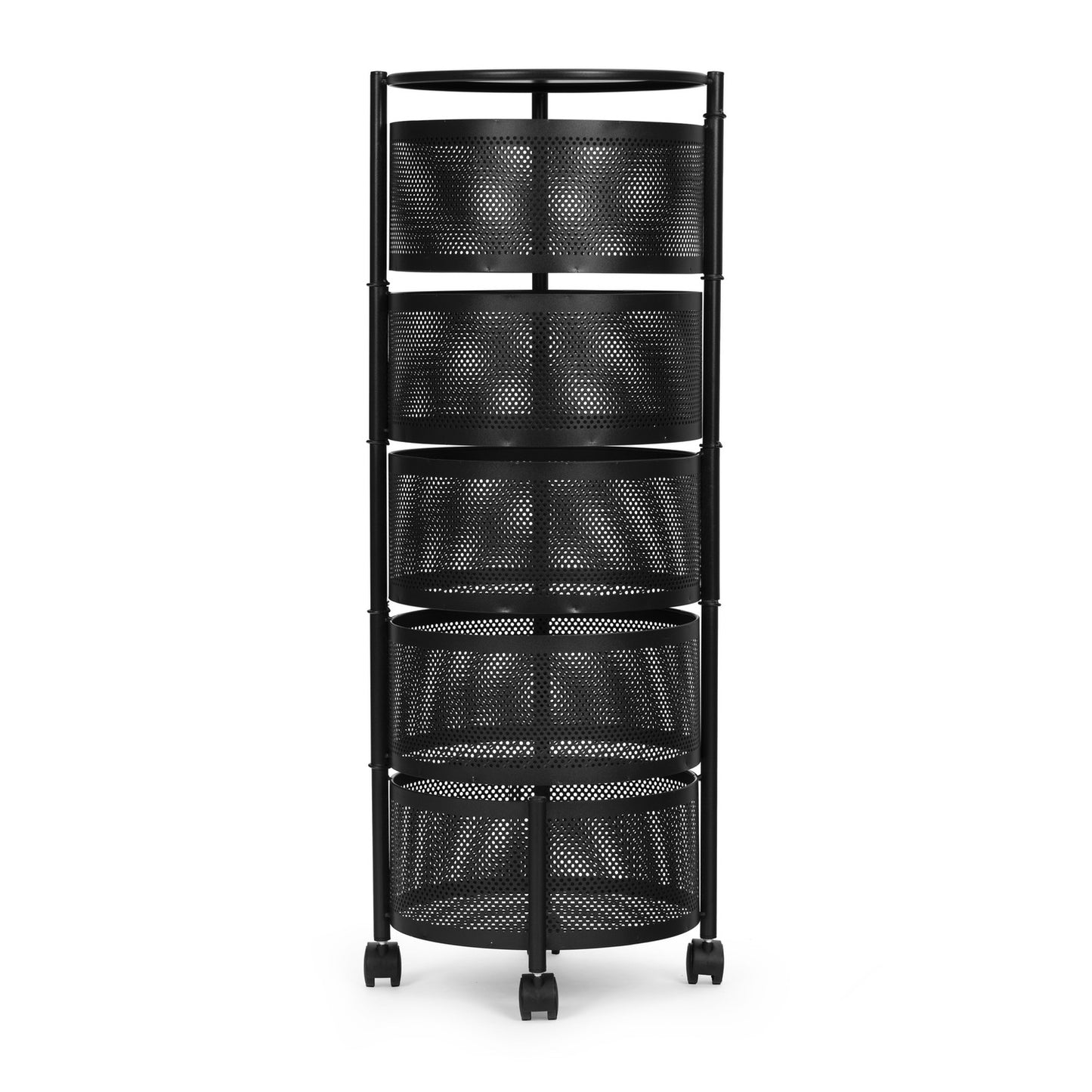 Kitchen Shelf Organizer with Rotating Shelves, 5 Tiers, Metal ModernHome