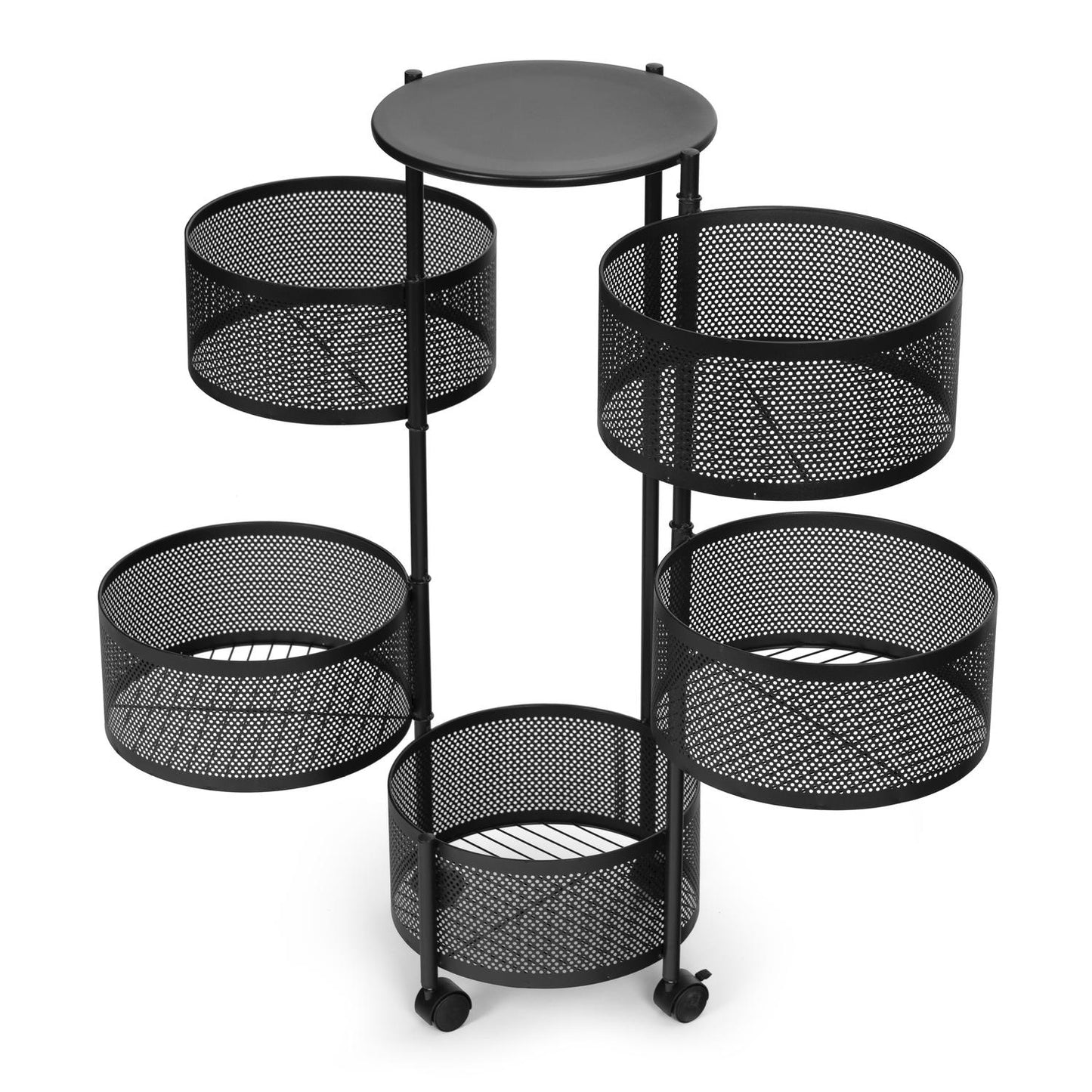 Kitchen Shelf Organizer with Rotating Shelves, 5 Tiers, Metal ModernHome