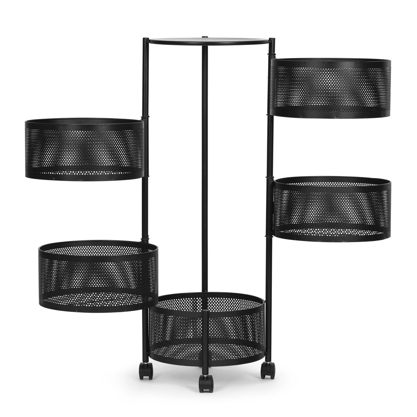 Kitchen Shelf Organizer with Rotating Shelves, 5 Tiers, Metal ModernHome