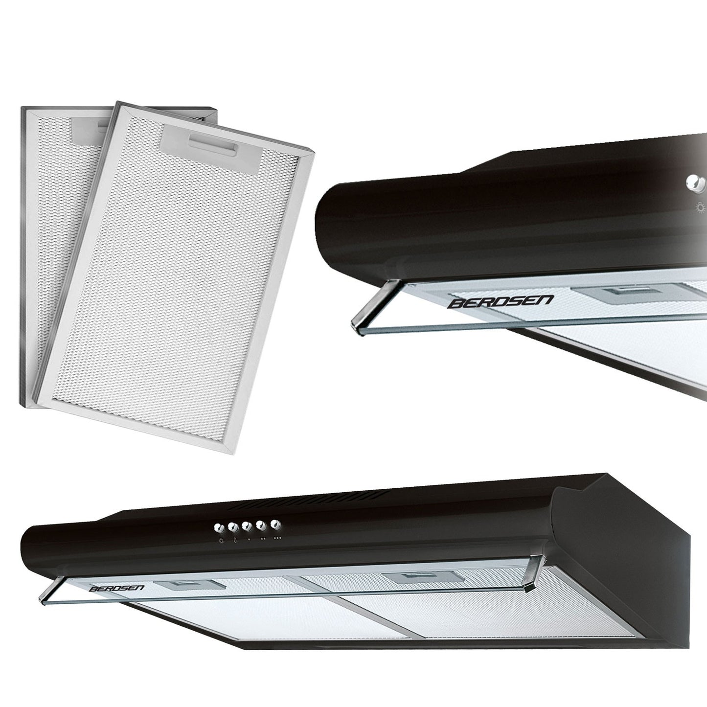 Kitchen Under Cabinet Fan - 50 cm Berdsen BE-10-A Black