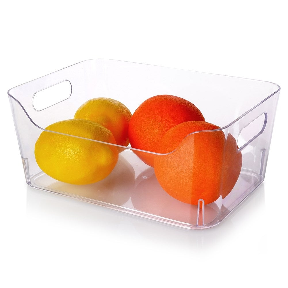Kitchen container for refrigerator storage of vegetables and fruit