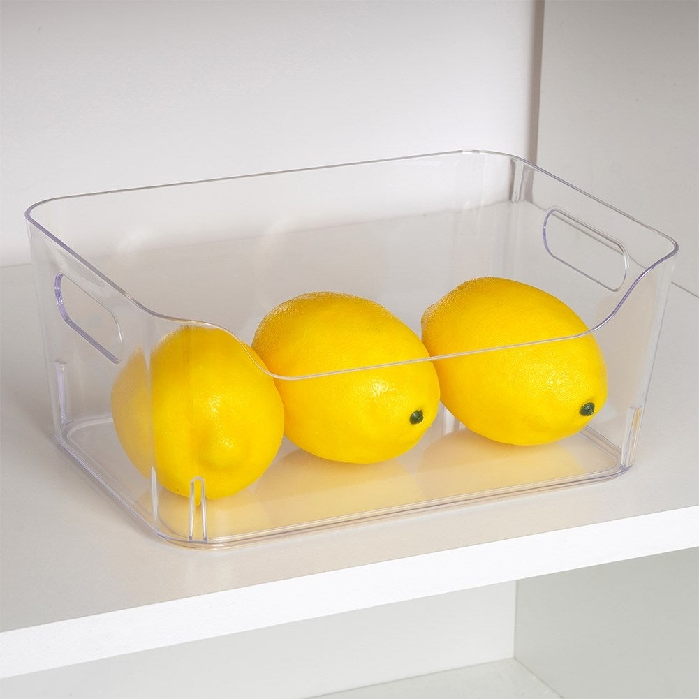 Kitchen container for refrigerator storage of vegetables and fruit
