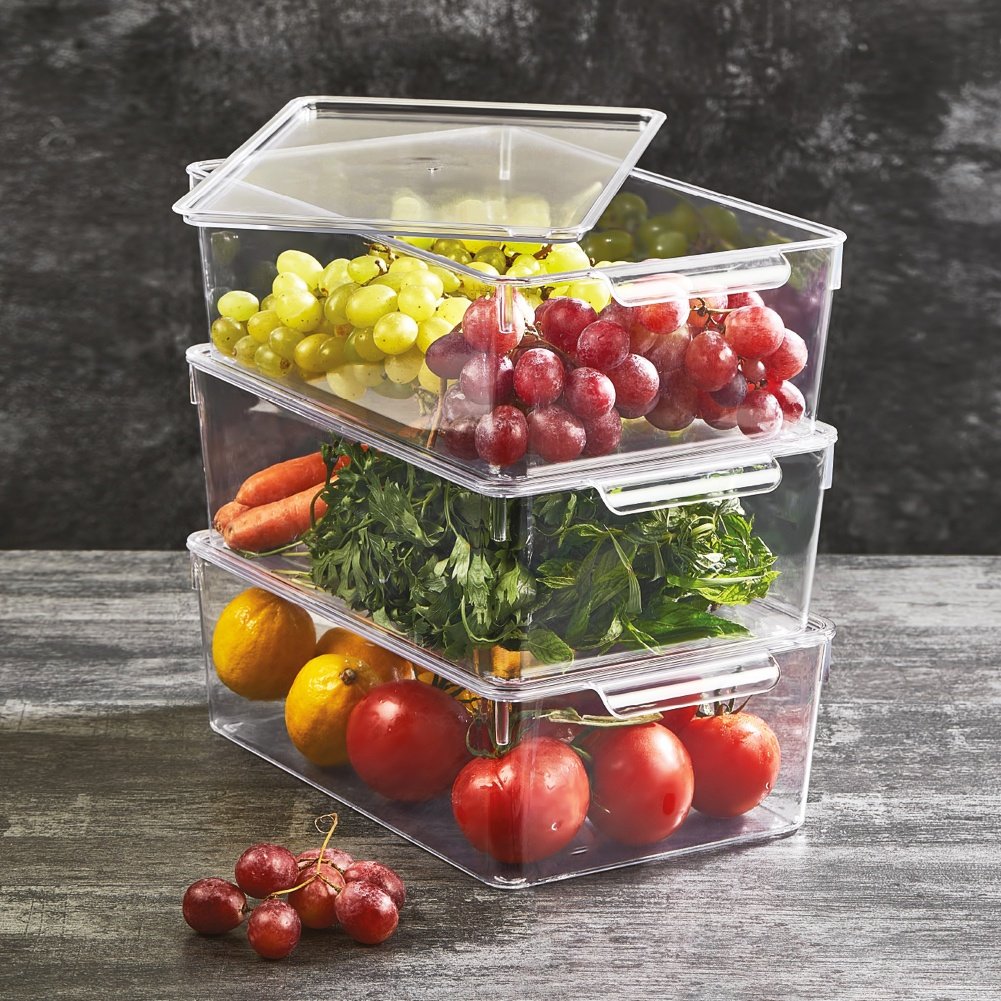 Kitchen container with lid for food storage and organization