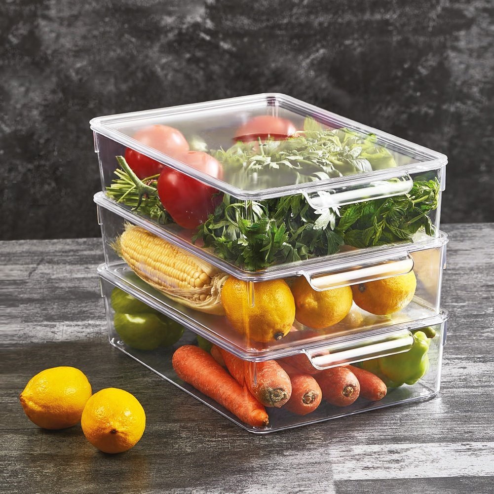 Kitchen container with lid for food storage and organization