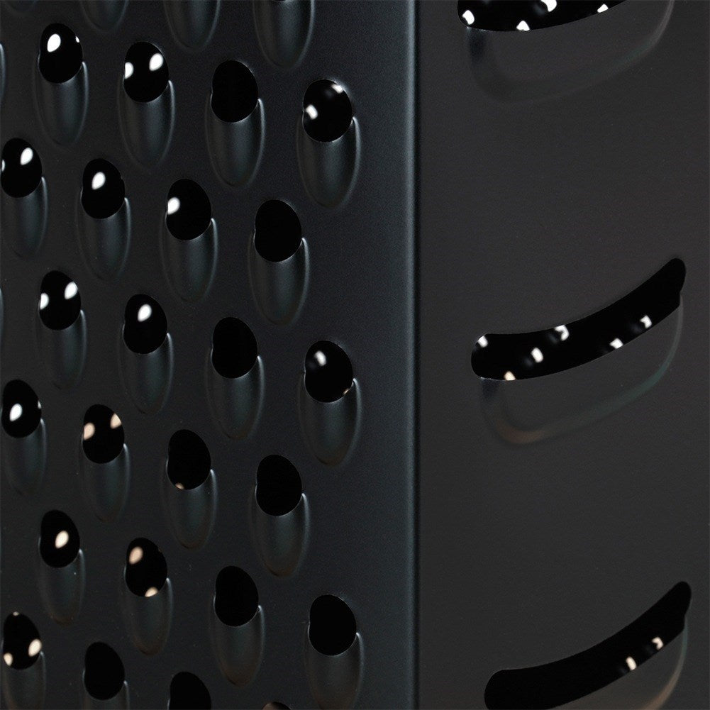 Kitchen grater, steel, black, 4-sided, 25 cm