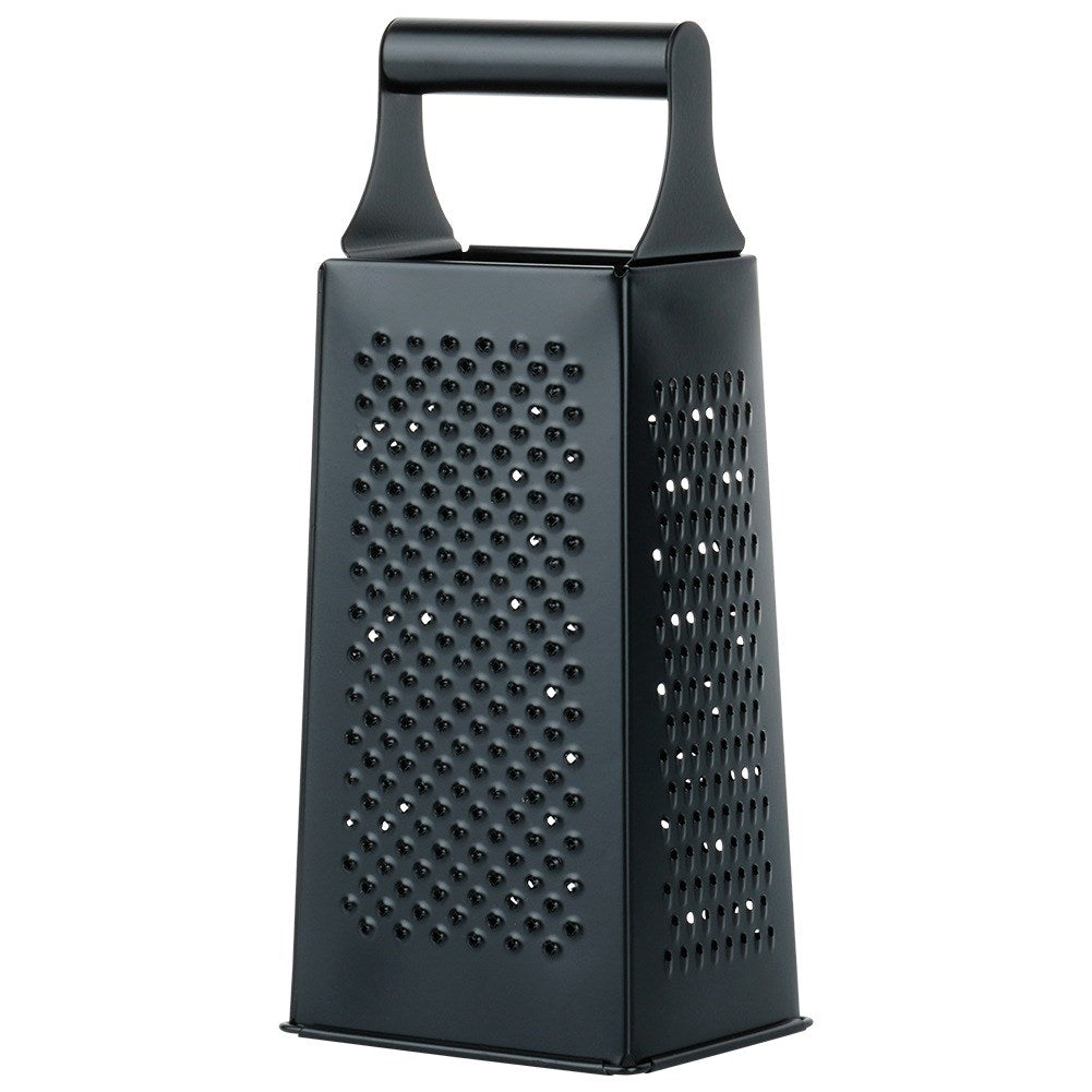 Kitchen grater, steel, black, 4-sided, 25 cm