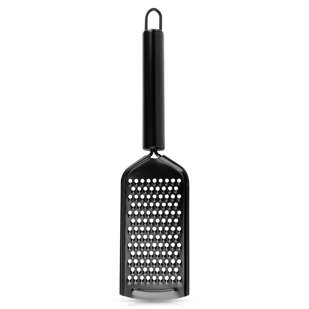 Kitchen grater, steel, black, flat, 24 cm