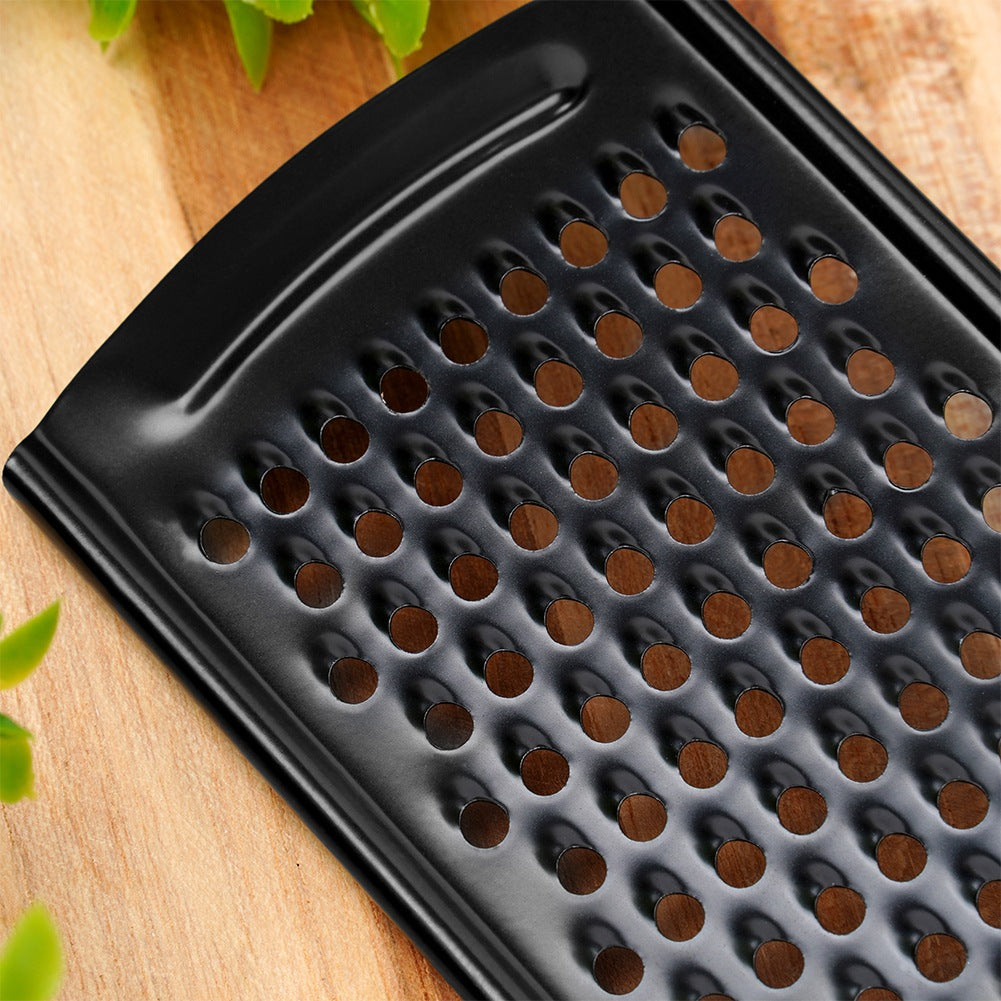 Kitchen grater, steel, black, flat, 24 cm