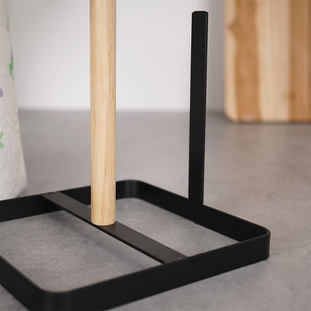Kitchen holder in wood and metal, black matt LOFT style