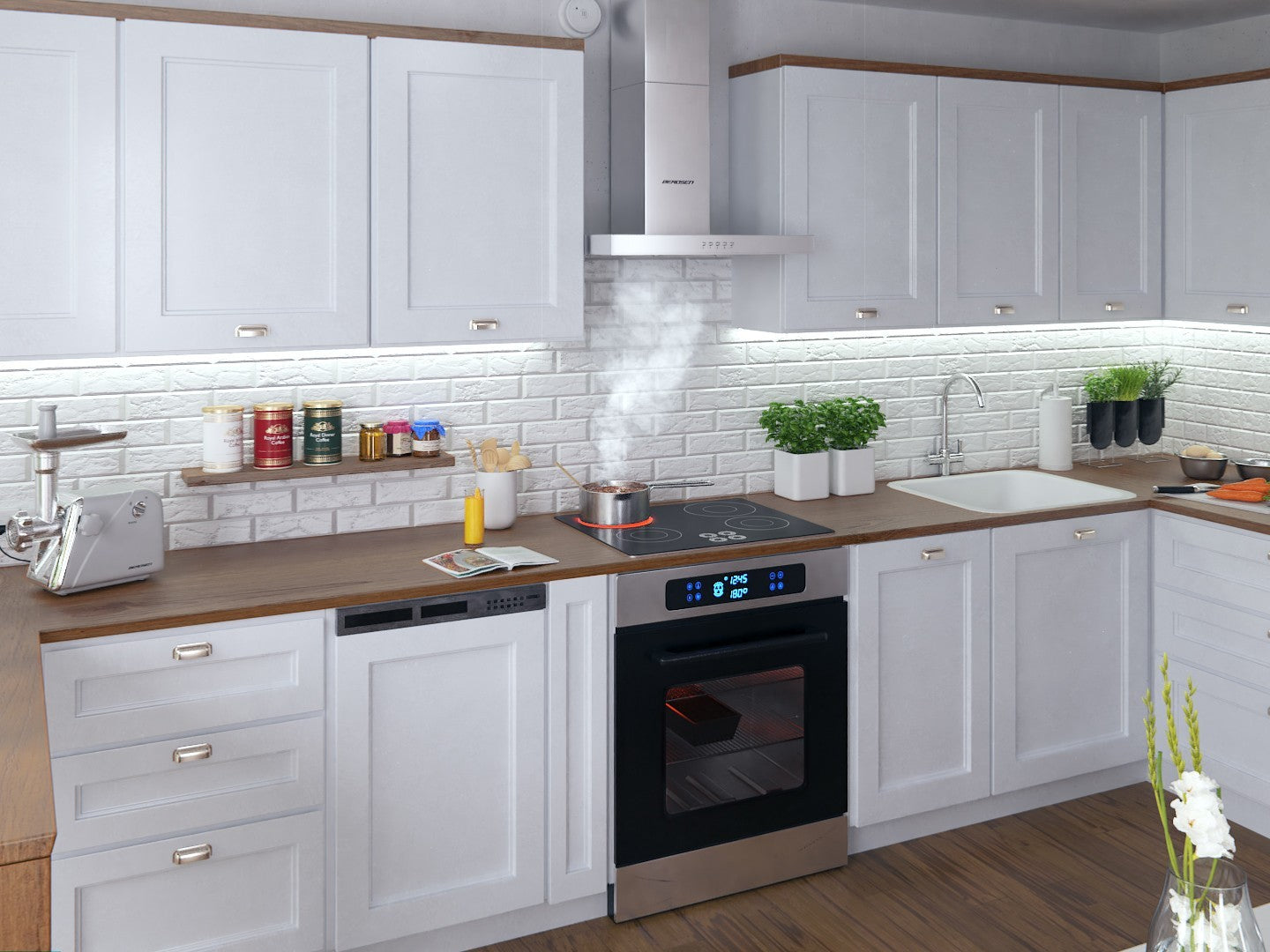 Kitchen hood 60 cm Berdsen BE-60A-T1 Stainless Steel