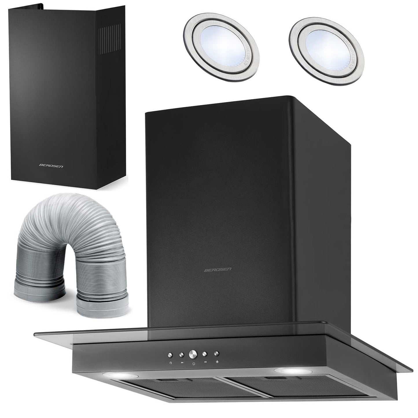 Kitchen hood 60 cm Black Berdsen BT-217